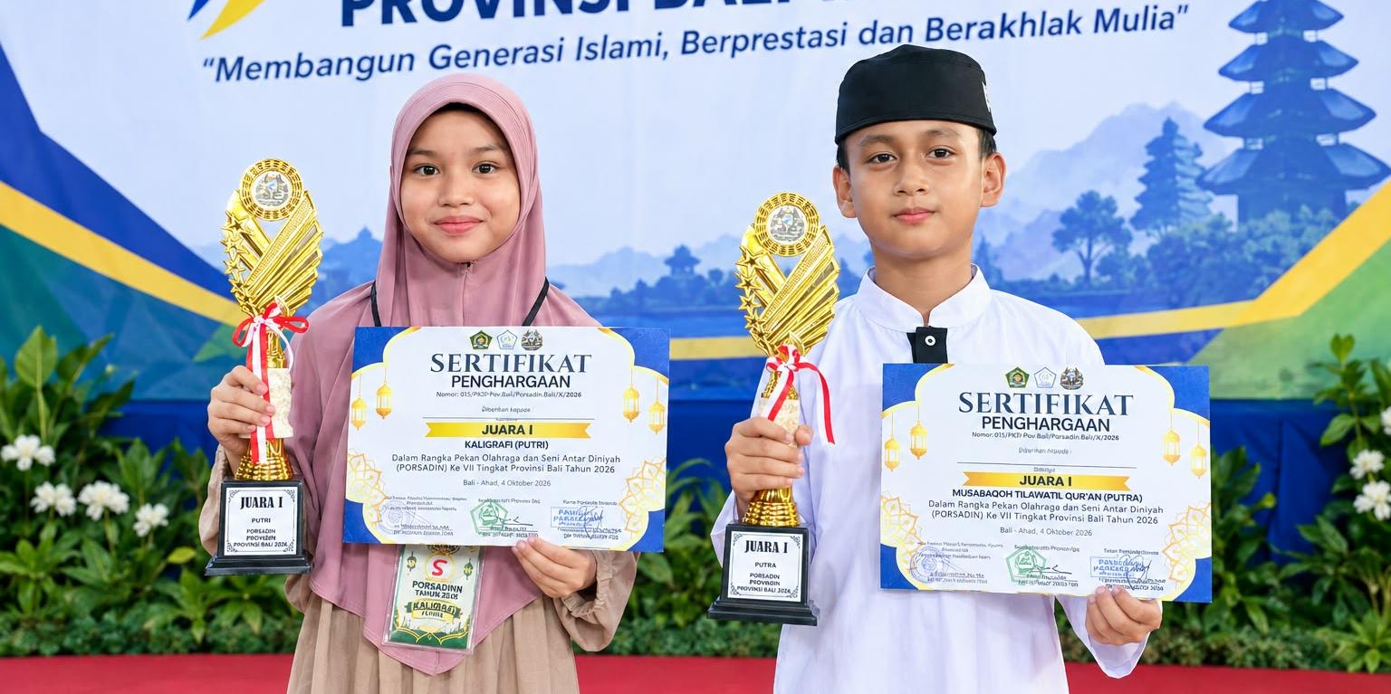 Dua Siswa SD Muhammadiyah 3 Denpasar Borong Juara 1 PORSADIN VII Tingkat Provinsi Bali